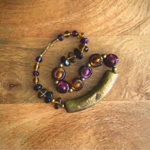 Vintage Glass Bead Statement Necklace